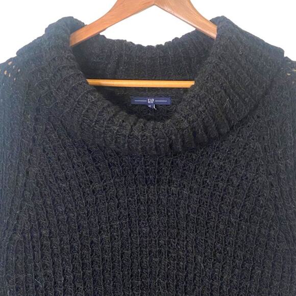 Gap Alpaca Box Knit Cowl Neck Sweater Charcoal Gray Size XL - Picture 2 of 7